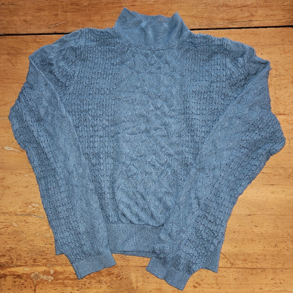 Blue Cable Knit Women's Sweater